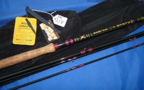 ROD: Bruce & Walker "The Walker" 14' 3 piece plus spare tip carbon salmon fly rod, purple whipped