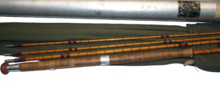 ROD: Hardy "The No.2 AHE Wood" steel centre Palakona fly rod, No.H6059, 12' 3 piece with correct