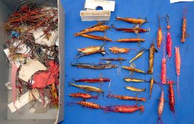 ALLCOCK LURES: (QTY) Collection of Nevison preserved natural minnows and prawns on mounts,