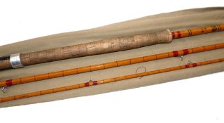 ROD: PD Malloch of Perth "The PDM" 13' 3 piece split cane salmon fly rod, burgundy close whipped,