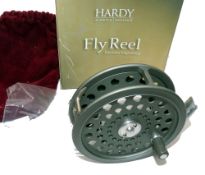 REEL: Hardy JLH Ultralite Disc alloy fly reel, in as new condition, grey finish, rear disc adjuster,