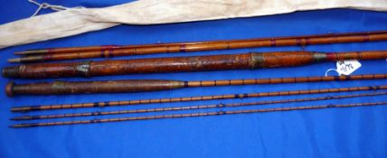 RODS: (2) Early Hardy Palakona 9'6" 3 piece with correct spare tip trout fly rod, No.51129, burgundy