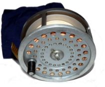 REEL: Hardy Marquis Salmon No2 alloy fly fishing reel, 2 screw latch, correct ribbed brass foot,