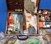 FLY TYING: Portable fly tyer's chest with contents incl. a lever vive with box clamp fitting,