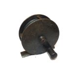 REEL: Eaton & Deller, Maker 6&7 Crooked Lane, London 2.75" all brass winch, curved crank arm,