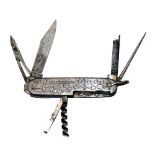 ANGLERS KNIFE: Modern Anglers Knife with hook scale and measure to side plates, multi blade, incl.