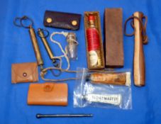 ACCESSORIES: Selection of fly fishing accessories incl. an early oil bottle, a large Mucilin oil