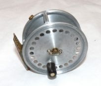 REEL: Extremely rare Hardy "The Trade Reel" 3.5" wide drum, black handle, telephone latch, rim