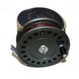 REEL: Hardy St John Mk2 alloy fly reel in as new condition, 2 screw latch, black handle, rim tension