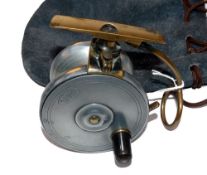 REEL: Malloch of Perth 3.25" alloy patent side casting reel, horn handle, Malloch logo to face,