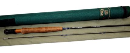 ROD: Orvis Silver Label 7'6" 2 piece brook trout fly rod, line weight 4, blue whipped guides, 9"