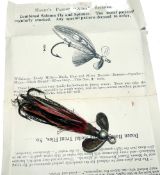 LURE: Rare Hardy Halcyon named fly lure, 3" long, German silver spinner blades stamped "Hardy's