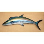 CAST FISH: Pisces replica Spanish mackerel modelled and painted by Len Jones, 14" long, half block