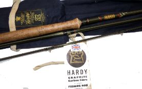 ROD: Hardy Graphite Salmon Fly Rod 13'9" 3 piece, line rate 9, low bridge guides, whipped black,