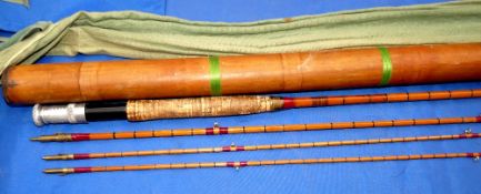 ROD: Hardy The Fairy 9'6" 3 pce Palakona trout fly rod No A21747B , two tips, 5" and 6" short, red
