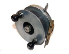 REEL: Scarce Carter of South Molton St, London 4.5" alloy Tope fishing reel, twin black handles,