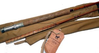 ROD: Sharpe of Aberdeen for Farlow 10' 2 piece spliced joint trout fly rod, impregnated cane,