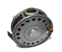 REEL: Hardy St George 3.75" alloy trout fly reel, good smoke agate line guide, ivorine handle,