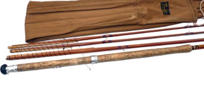 ROD: Sharpe's of Aberdeen the Scottie 14' spliced joint impregnated cane salmon fly rod, 3 pce