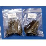 HOOKS: 100 Adlington blind eyed hooks, size 6/0, black, straight, barbed.