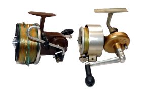 REELS: (2) Seamartin large tournament style fixed spool casting reel with unusual geared rod line