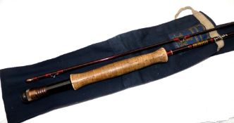 ROD: Hardy Graphite Deluxe 9' 2 piece trout fly rod, line rate 5/6, burgundy blank, cork handle with