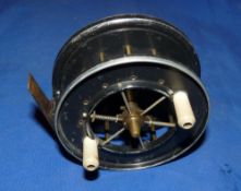 REEL: Allcock's Aerial Popular 3.5" alloy trotting reel, 6 spoke with tension regulator, twin crazed