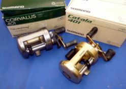 REELS: (2) Shimano Catala 410 multiplier reel, one piece alloy frame, 5.2:1 ratio, level wind free