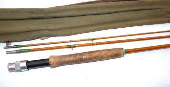 ROD: Hardy The Deluxe Palakona 7'6" 3 piece trout fly rod, No.E28401, green close whipped low bridge