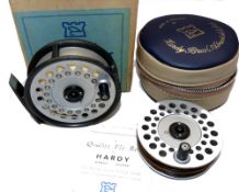 REEL & SPOOL: (2) Hardy Viscount 130 alloy trout fly reel, backplate check adjuster, retaining