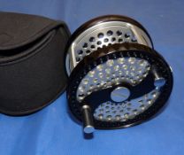 REEL: THE CLASSIC 4" wide drum high tech alloy salmon fly reel, as new condition, serpent crank