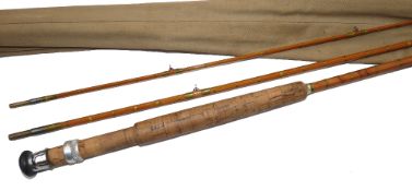 ROD: Rare Alex Martin The Scotia Lightweight 4 3/4oz split cane trout fly rod, 8'3" 3 piece split