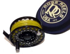 REEL: Ross Reels USA Evolution 3 large arbour trout fly reel, black anodised finish, ventilated drum