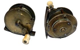 REEL: Rare small size Jones Maker, 111 Jermyn St., London, brass folding handle winch, 2.5"