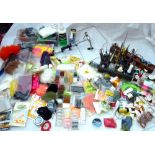 FLY TYING: A large collection of fly tying materials, furs, dubbing, silks and threads, feathers,