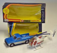 Corgi Toys Mazda B1600 Pick-Up No. 493 in blue and silver with original box, minor wear, box is in F