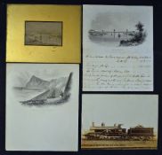 Selection of Interesting Railway Ephemera to include The Britannia Bridge printed letter notepaper