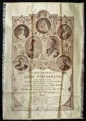 Royalty a Special Silk Souvenir Opera Programme 1838 of the State Performance given by the Royal