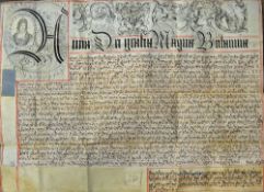 Fine Queen Anne Portraited Recovery Deed 1711 in relation to Jonathan Bickford v Protodorus Finney