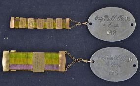 WWI Adolf Hitler 1916 Original Dog Tags a pair of oval, aluminium zinc dog tags, measuring approx. 7