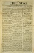 The News Newspaper 1815 dated 26th Feb with contents including negotiation with Bonaparte to move