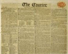 The Courier Newspaper 1819 dated 25 Mar contents include Cession of the Floridas to the united