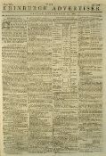 The Edinburgh Advertiser Newspaper 1809 dated 22 Sept contents include Aftermath of Battle of