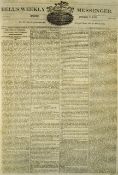 Bell's Weekly Messenger Newspaper 1829 dated 8 Feb contents include, Concession of political power