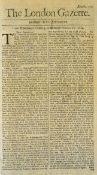 The London Gazette Newspaper 1684 dated 9 Oct - 13 Oct with information relating to the