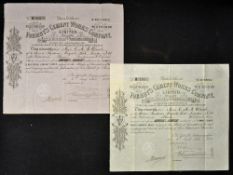 Great Britain Formby's Cement Works Co. Ltd. Share Certificate 1888 London, 'A preferred' share