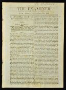 The Examiner Newspaper 1808 dated 25 Sept information relating to Military delinquency. Necessity of