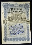 Spain Share Certificate Barcelona Traction Light & Power Company Ltd 1925 7% loan bearer Certificate