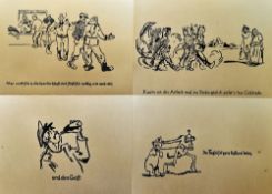 WWII German Propaganda Phillip Rupprecht Original Drawings dated 1943 with 'PR' to all, known as '