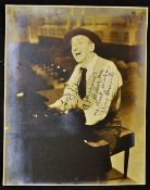 Autograph Jimmy Durante 1893-1980 Signed Print sat at the piano, inscribed 'A pleasure believe me,
